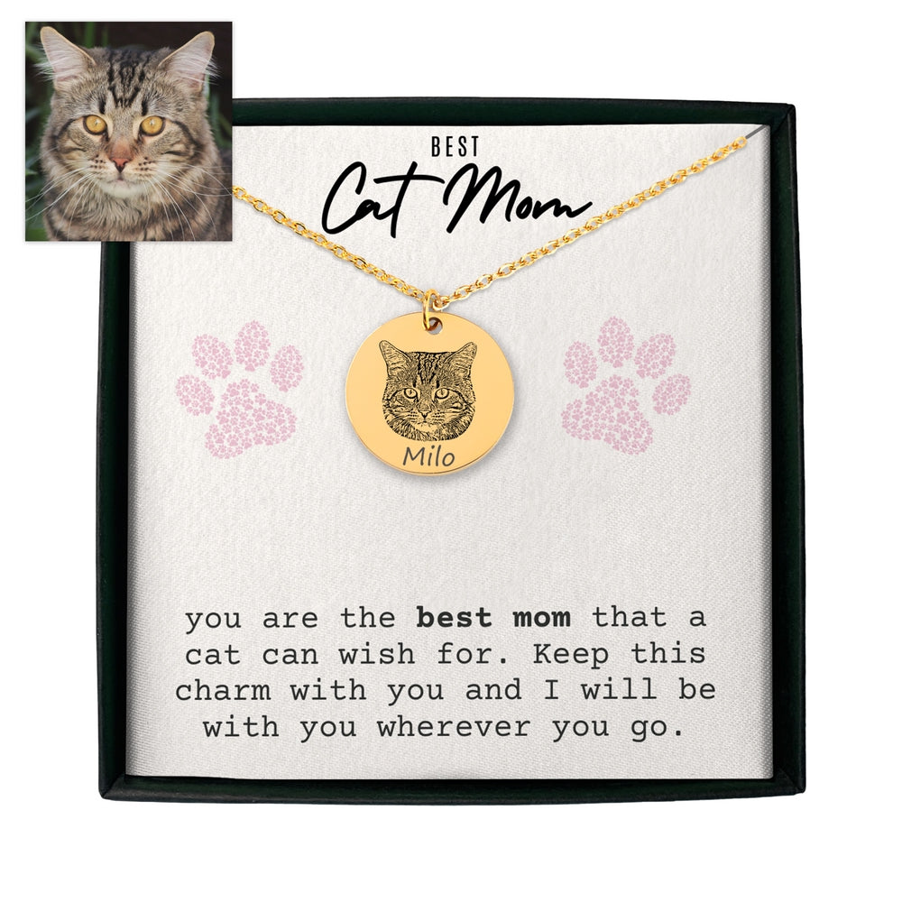 Cat Portrait Necklace - Best Cat Mom