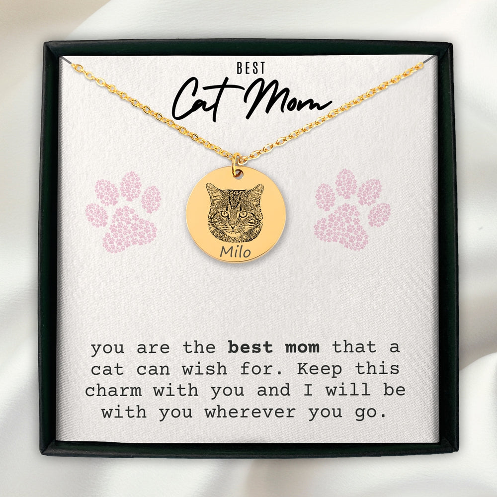 Cat Portrait Necklace - Best Cat Mom