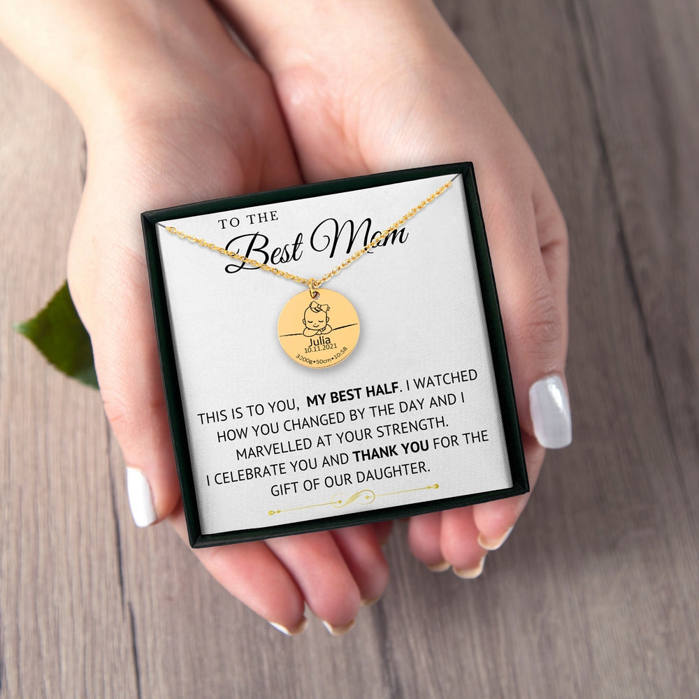Baby Birth Details Necklace - To The Best Mom