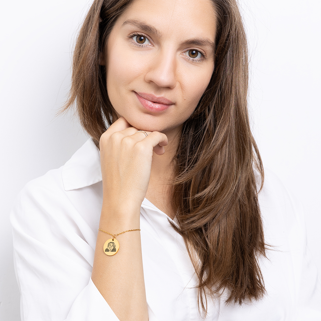 Engraved Human Portrait Bracelet