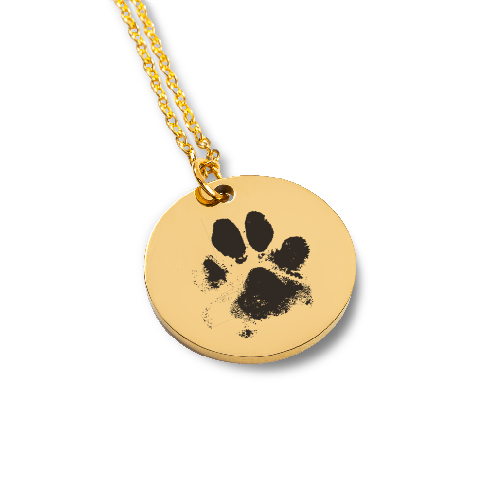 Engraved Paw Print Necklace