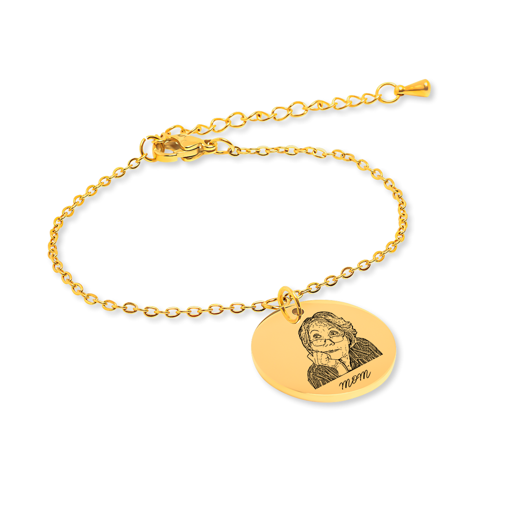 Engraved Human Portrait Bracelet