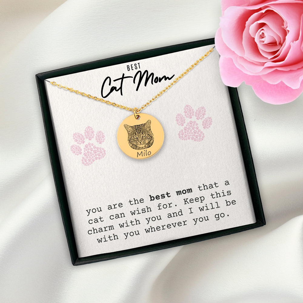 Cat Portrait Necklace - Best Cat Mom