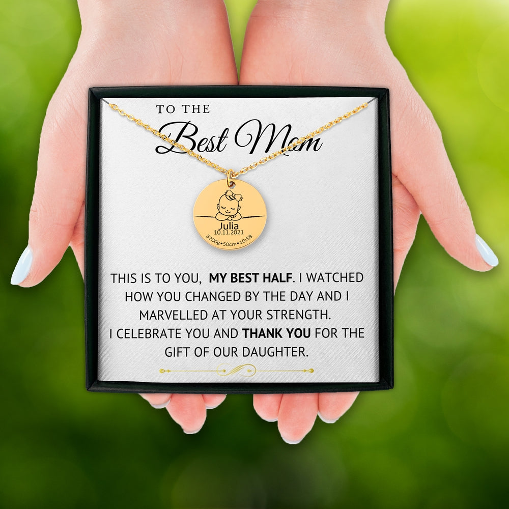 Baby Birth Details Necklace - To The Best Mom