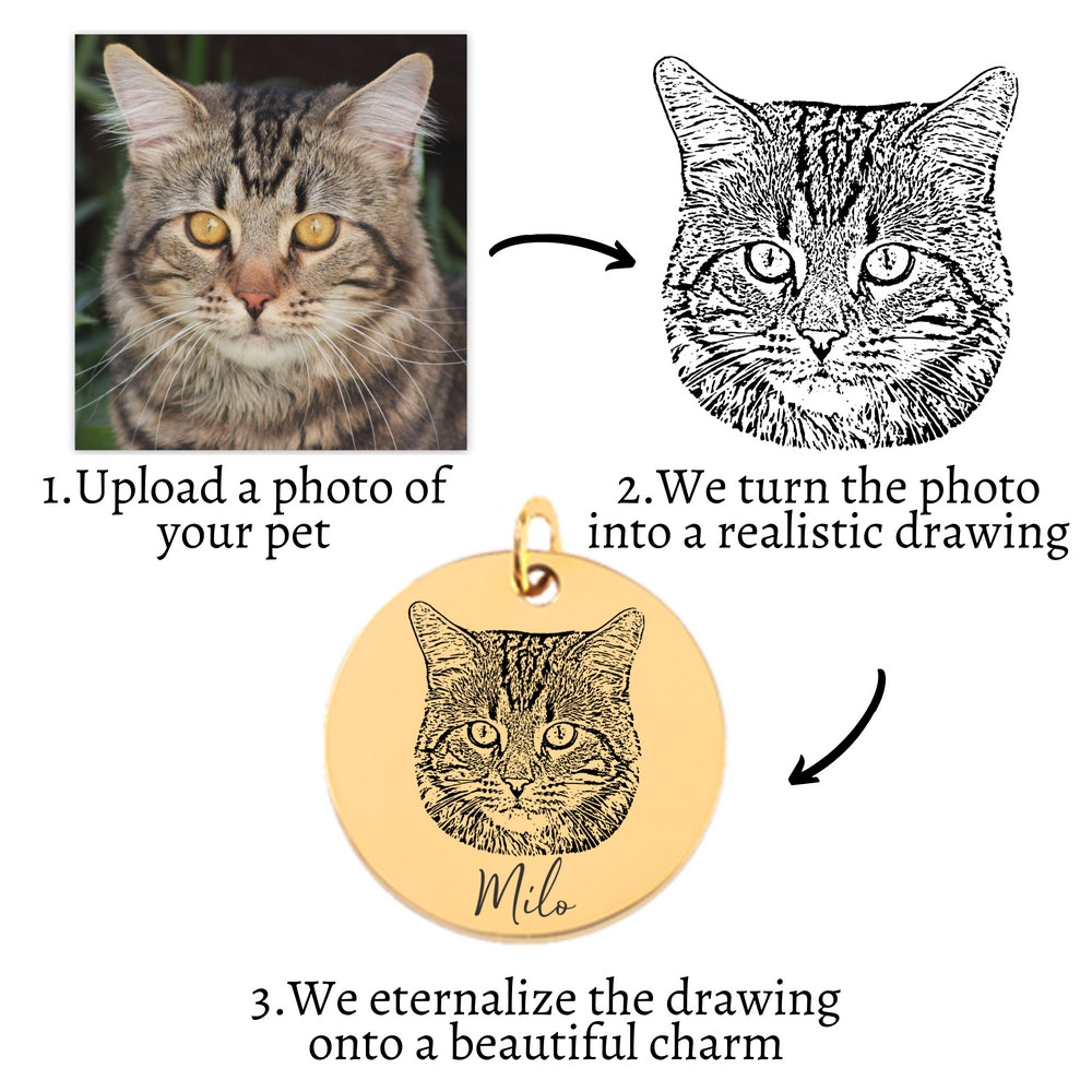 Cat Portrait Necklace - Best Cat Mom