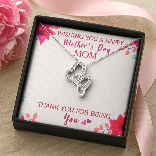Double Hearts Necklace - Thank You For Being You