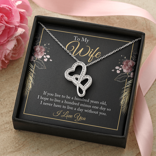 Double Heart Necklace - To Wife