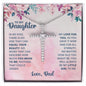 CZ Cross Necklace - To Daughter