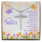 CZ Cross Necklace - To Sister