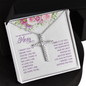 CZ Cross Necklace - To Mom