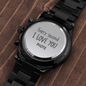 Engraved Design Black Chronograph Watch For Him
