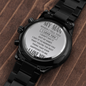 Engraved Design Black Chronograph Watch for My Man
