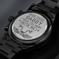 Engraved Design Black Chronograph Watch for Dad