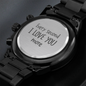 Engraved Design Black Chronograph Watch For Him