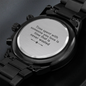 Engraved Design Black Chronograph Watch For Him