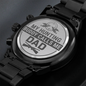 Engraved Design Black Chronograph Watch for Dad