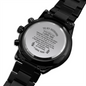 Engraved Design Black Chronograph Watch For Husband