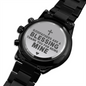 Engraved Design Black Chronograph Watch for Godfather