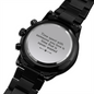 Engraved Design Black Chronograph Watch For Him