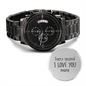 Engraved Design Black Chronograph Watch For Him