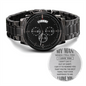 Engraved Design Black Chronograph Watch for My Man