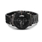 Engraved Design Black Chronograph Watch for Dad