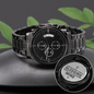 Engraved Design Black Chronograph Watch for Godfather