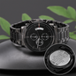 Engraved Design Black Chronograph Watch for My Man