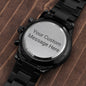 Customizable Engraved Black Chronograph Watch For Him