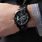 Customizable Engraved Black Chronograph Watch For Him