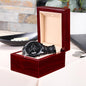 Engraved Design Black Chronograph Watch for My Man