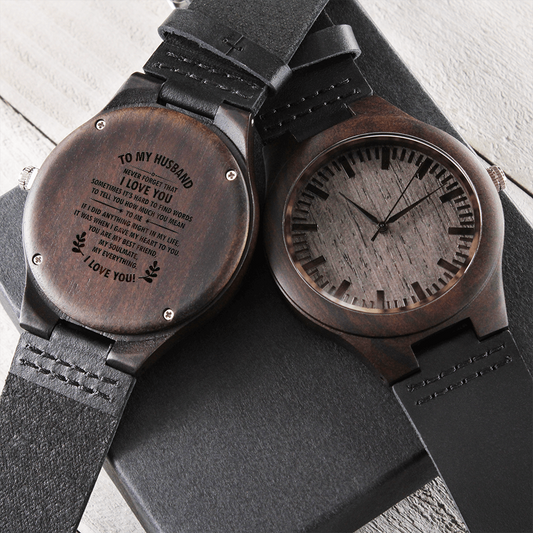 Engraved Wooden Watch For Husband