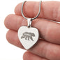 Engraved Heart Necklace - Mama Bear