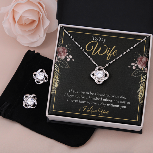 Love Knot Earring & Necklace Set - To Wife