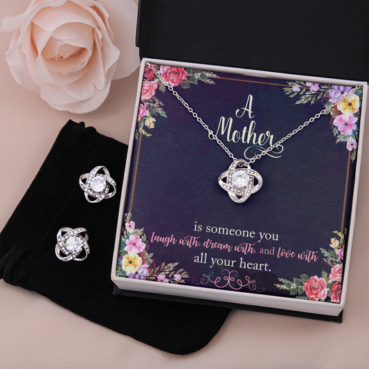 Love Knot Earring and Necklace Set - A Mother