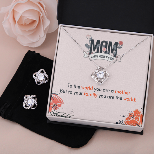 Love Knot Earring & Necklace Set - You Are The World