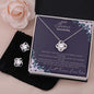 Love Knot Necklace and Earring Set Christmas Gift For Bonus Daughter