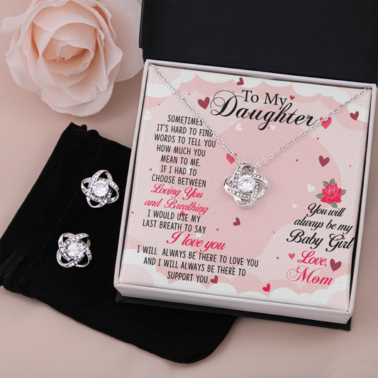 Love Knot Earring and Necklace Set - Last Breath