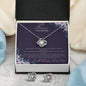 Love Knot Necklace and Earring Set Christmas Gift For Bonus Daughter