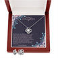 Love Knot Necklace and Earring Set Christmas Gift For Daughter
