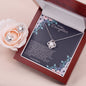Love Knot Necklace and Earring Set Christmas Gift For Daughter