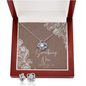 Love Knot Earring & Necklace Set- Bridal Shower Gift- Something New