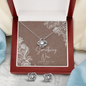 Love Knot Earring & Necklace Set- Bridal Shower Gift- Something New