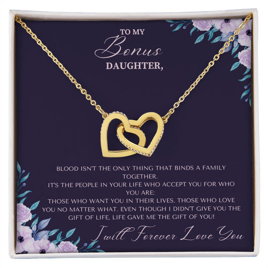 Interlocking Hearts Necklace Christmas Gift For Bonus Daughter