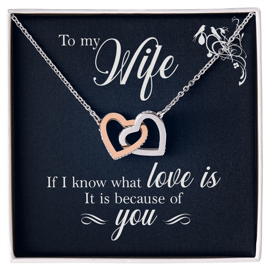 Interlocking Hearts Necklace For Wife