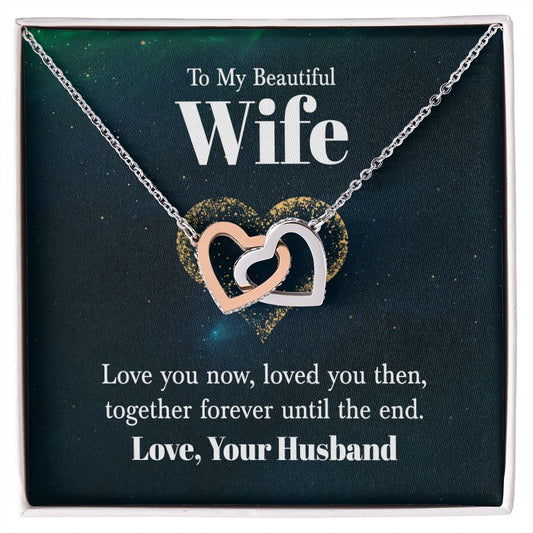 Interlocking Hearts Necklace For Wife