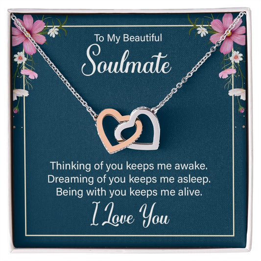 Interlocking Hearts Necklace For Soulmate