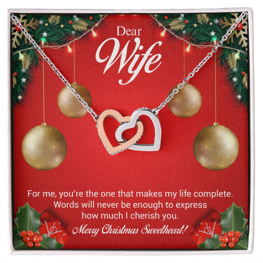 Interlocking Heart Necklace Christmas Gift For Wife