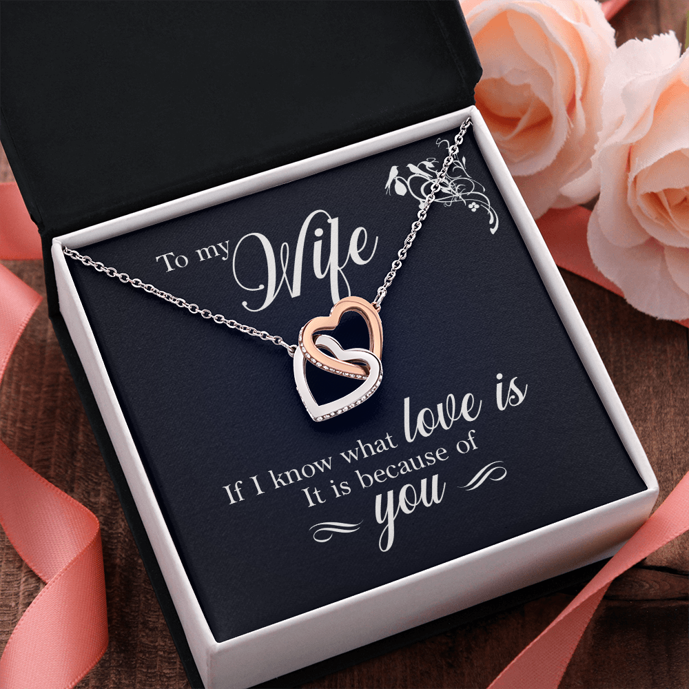 Interlocking Hearts Necklace For Wife