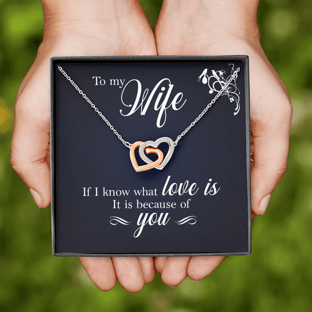 Interlocking Hearts Necklace For Wife